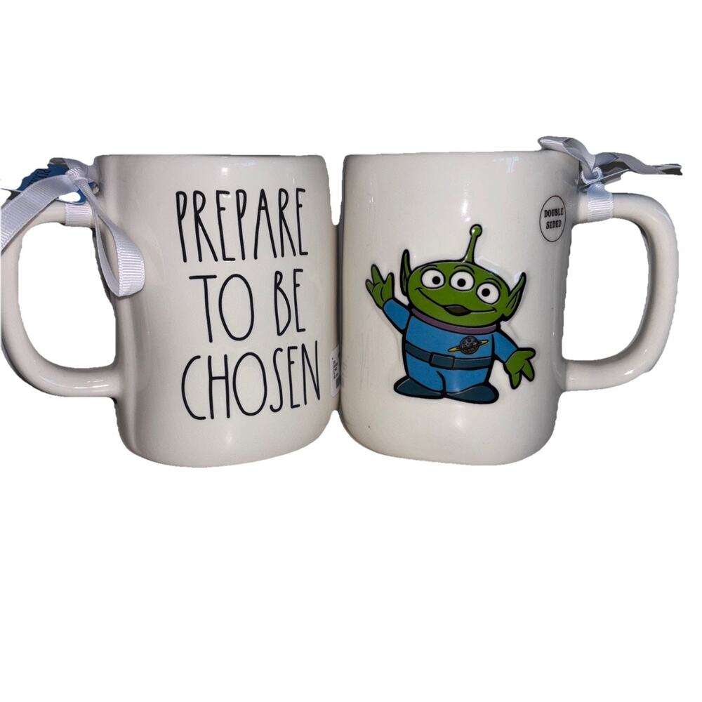Rae Dunn Disney Pixar Coffee Mug Toy Story Green Alien “Prepare To Be Chosen”